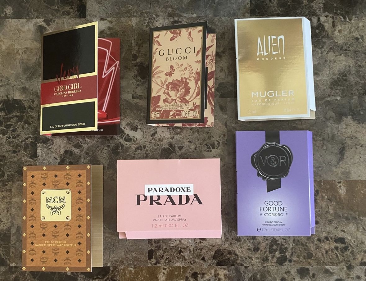 Perfume Sample Bundle Women’s Fragrance Mugler MCM Carolina Herrera Lot of 6 New