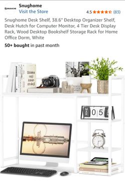 Snughome 4-Tier Desktop Organizer Shelf White