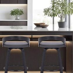 Modern Faux Leather Swivel Counter Stool in Gray/Black 36 in I have 2
