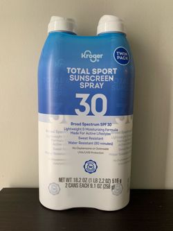 Kroger Total Sport SPF30 Sunscreen 2pk-large 9.1oz cans (multiple available)