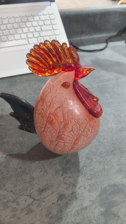 Art Glass Rooster Figurine
