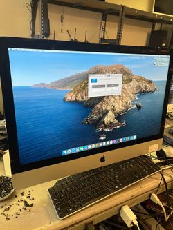 iMac 27-inch late 2012 I7 @ 3.4Ghz 16GB RAM  1TB  Sata Disk  macOs Catalina Version  10.15.7 Small crack on the left side (see pic)
