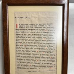 "Desiderata II" Framed and Matted Print