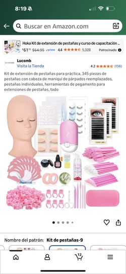 Kit Extensión De Pestañas Para Práctica 345 Piezas