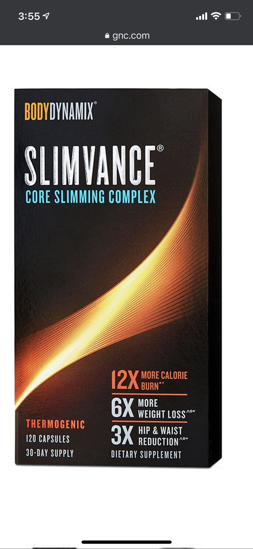 BODYDYNAMIX Slimvance Core Slimming Complex From GNC