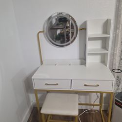 White vanity table