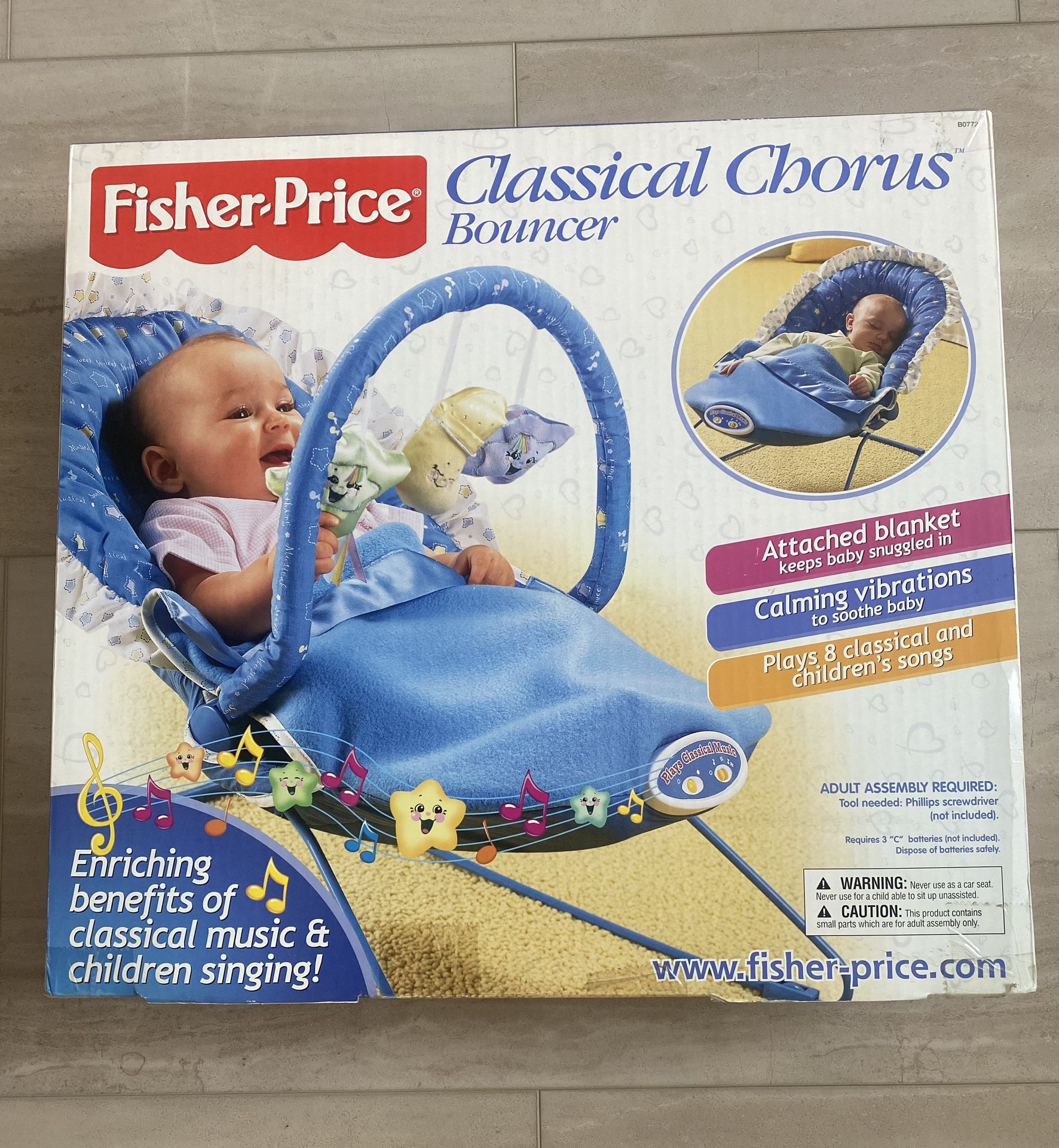 Vintage Fisher-Price Classical Chorus Vibrating Infant Seat + Music – Rare