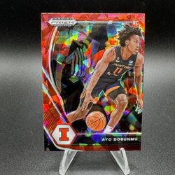 2021-22 Panini Prizm Draft Picks - Ayo Dosunmu #20 Red Ice Prizm (RC)