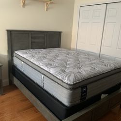 Full Bed Frame with Nightstand and Dresser