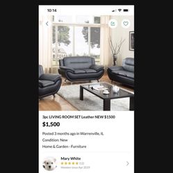 3pc Living Room Set $1300 PRICED REDUCED NEW 