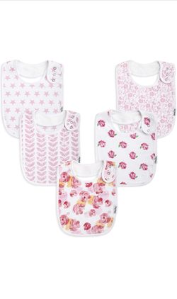 NEW KiddyStar Premium Organic Cotton Toddler Extra Large Bibs 5-pack