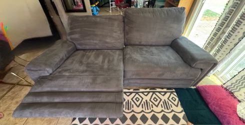 Grey micro suede electric recliner sofa couch