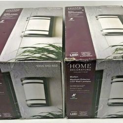 Brand New - (2 PK) Home Decorators Mullen  LED Medium Outdoor Wall Mount Oil Rubbed Bronze