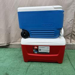 Lot Of 2 Outdoor Coolers 48 Qt, 38 Qt. 