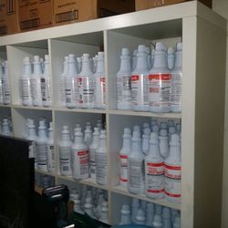 Industrial cleaners $8 a bottle $20 for white box $30 for red box