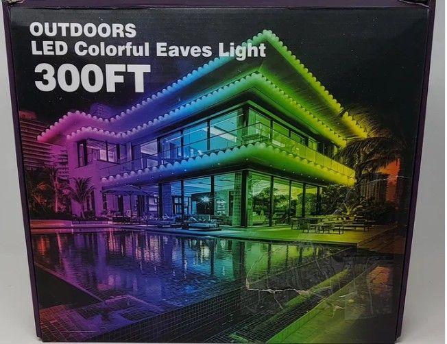 300 FT PERMANENT OUTDOOR LED COLORFUL EAVES LIGHTS WITH APP CONTROL REMOTE