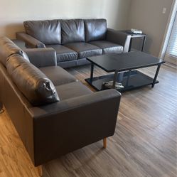 Clean Set Of Couches Dark Grey 