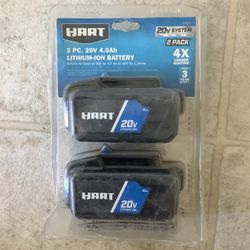 HART 2-Pack 20 Volts 4.0Ah Lithium-Ion Batteries