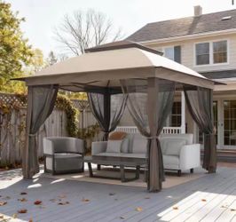 Top Metal Outdoor Gazebo with Netting
