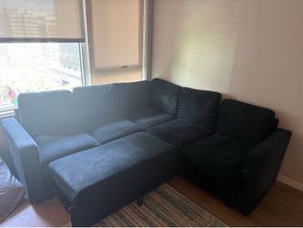 Sectional Sleeper Sofa with Pull Out Bed, L Shaped Couch with Storage Seat