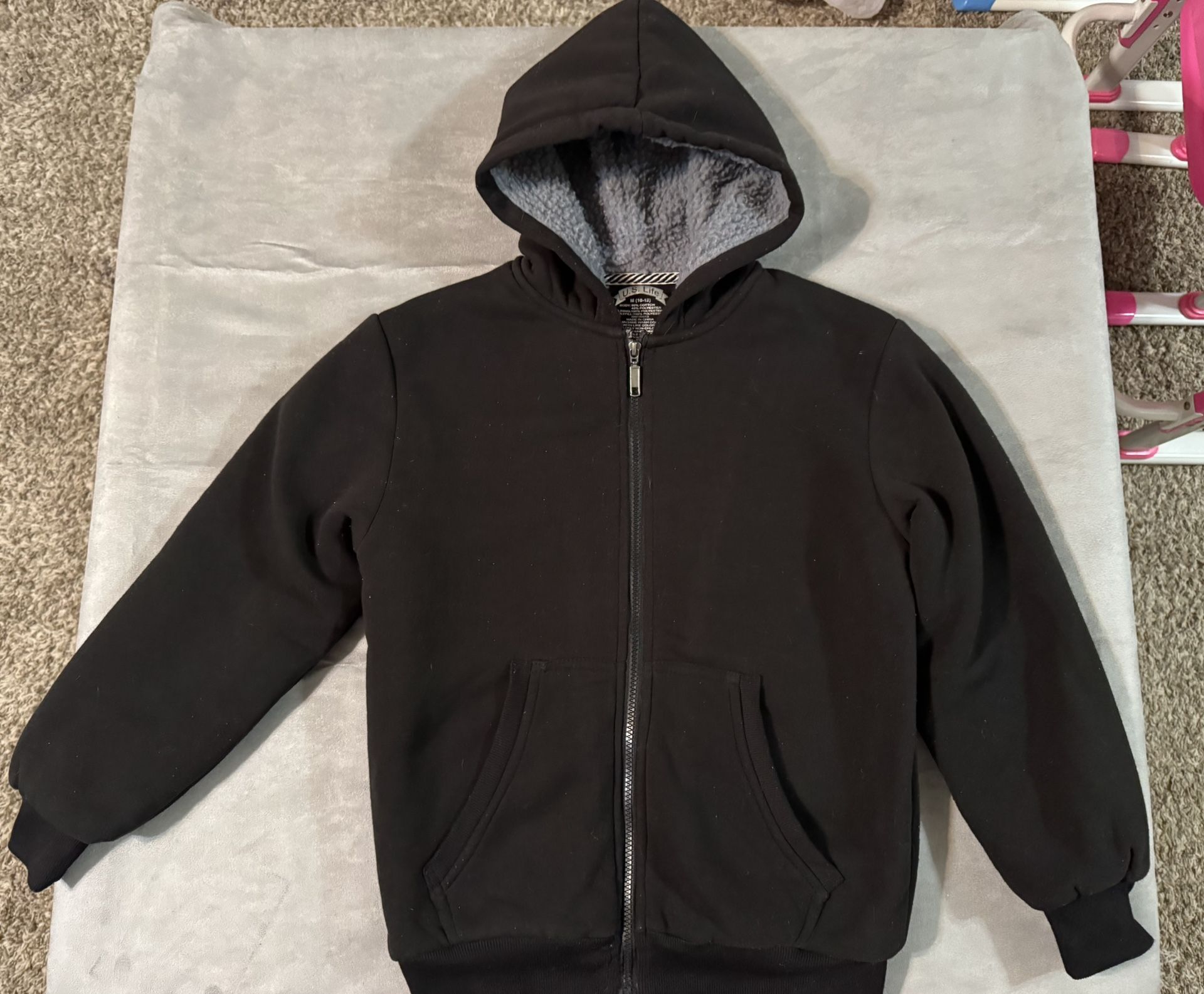 Boys Size 10/12 “U.S. Life” Fleece Lined Jacket