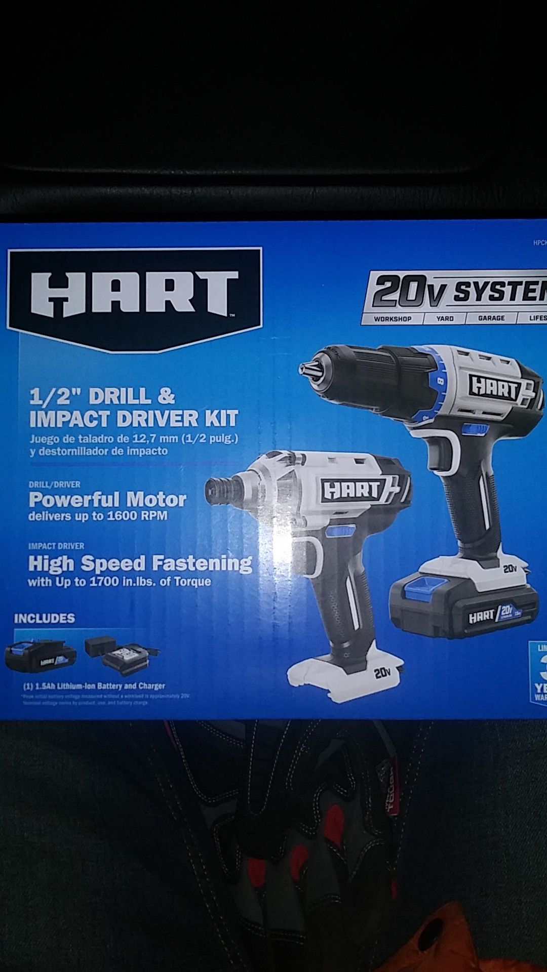 20v Hart 1/2" Drill & Impact Driver Kit