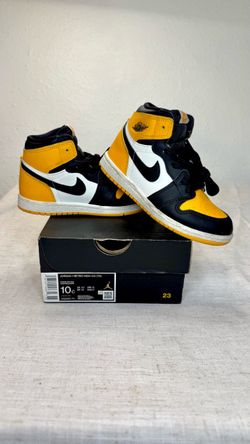 Nike Kids Air Jordan 1 High OG TD - Taxi Black/Yellow/White Size 10C