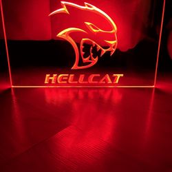 HELLCAT LED NEON RED LIGHT SIGN 8x12