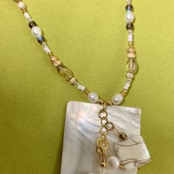 Mother Of Pear, Czech Glass 3 Piece Hand Made Jewelry Set