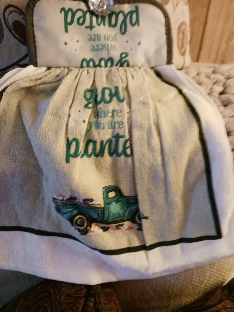 Handmade Dish Towel With Potholder 