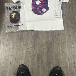 BAPE Color Camo Big Ape Head Tee 'White/Purple' S