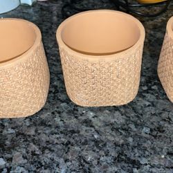 3 Cement Pots 