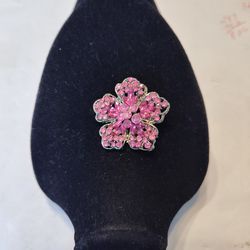 Pretty Faux Pink Stone Brooch / Pin