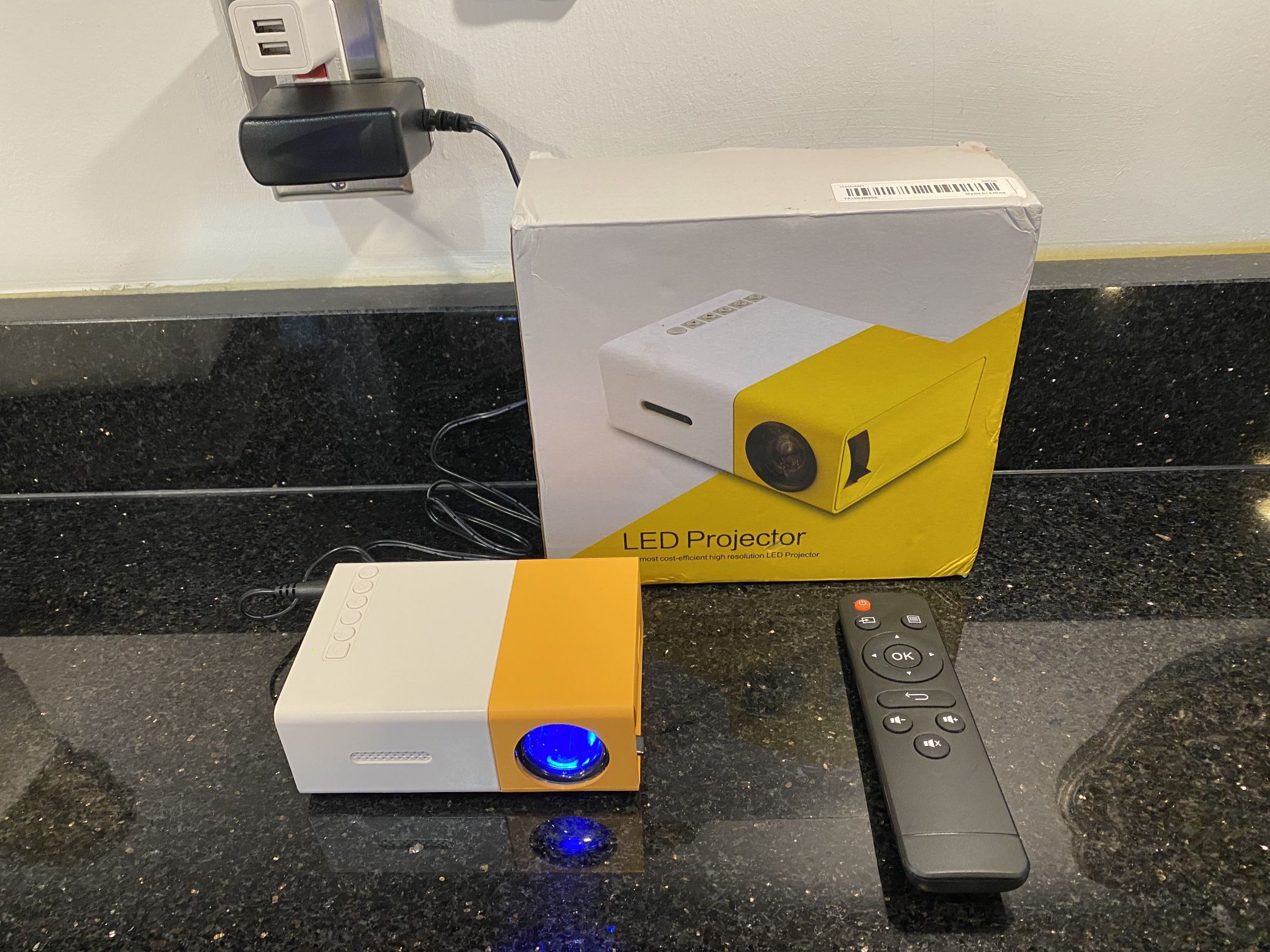 Portable Mini LED HD Projector with Remote for iPhones & Laptops