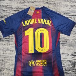 Authentic 25-26 LAMINE YAMAL Barcelona Home Kit Player Version Size S Slim Fit 