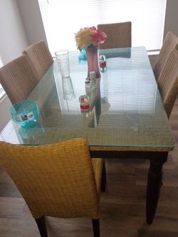 Glass dining table