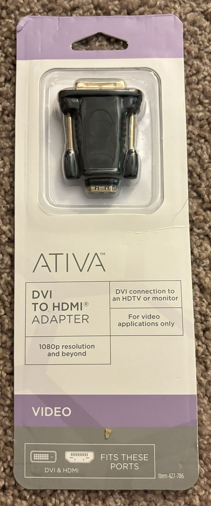 Ativa® DVI to HDMI Adapter, Black