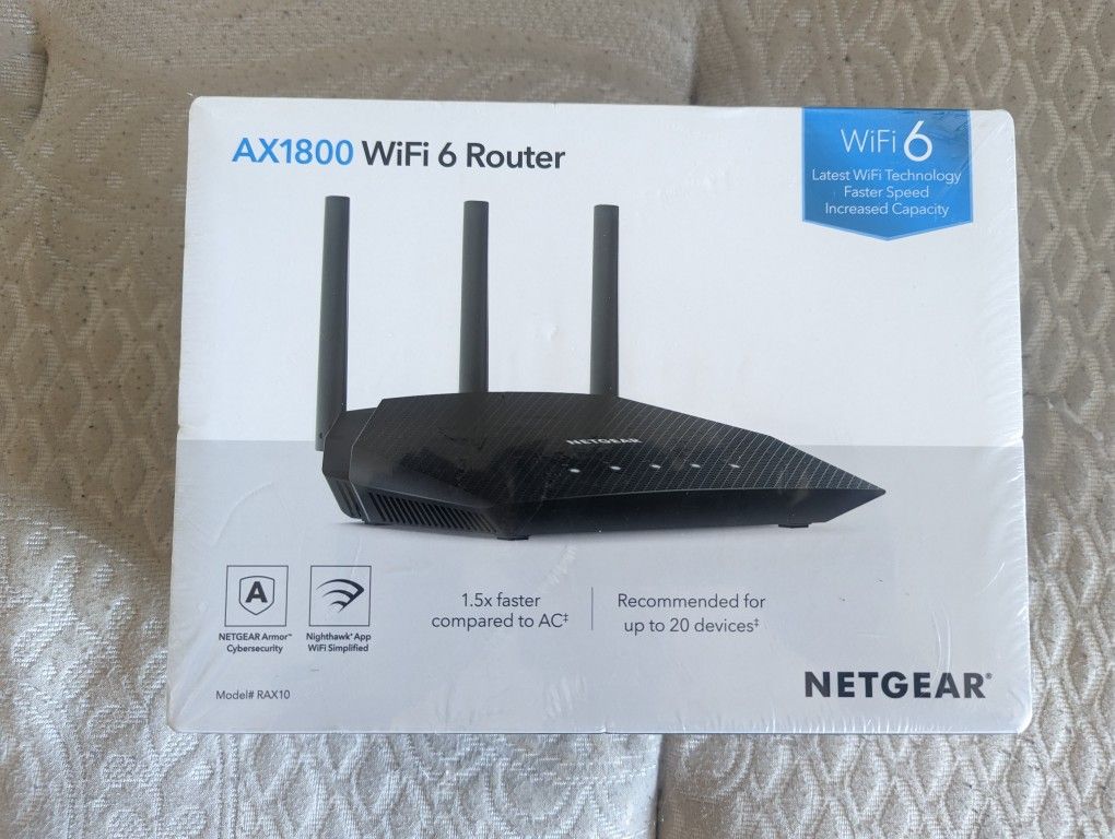 NETGEAR AX1800 4-Stream Dual-Band WiFi 6 Router, 1.8Gbps (RAX10)