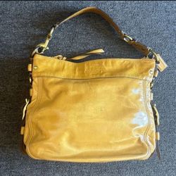Coach Yellow Patient Leather Bag