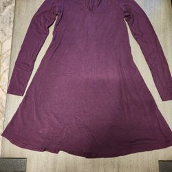 Express Women's Dress. Long Sleeve, V-neck, A-line, Purple Color, Size Xs