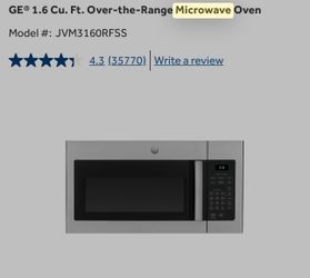 GE over the range microwave