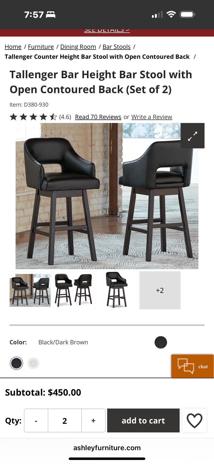 Tallenger Bar Height Stools (2)