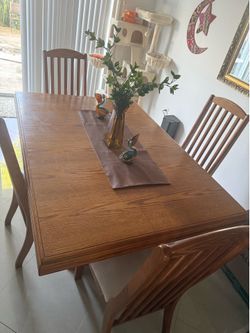 Wood Dining Table Set + China Cabinet (6 Chairs, Expandable)