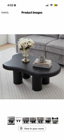 Black Cloud-Shaped Coffee Table