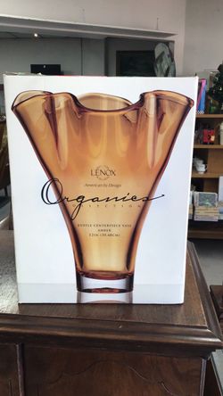 Lenox Organics Collection Ruffle Centerpiece Vase Amber