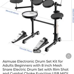Asmuse Electronic Drum Set Kit for Adults Beginners 