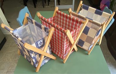 Folding Wooden Fabric Storage Caddies