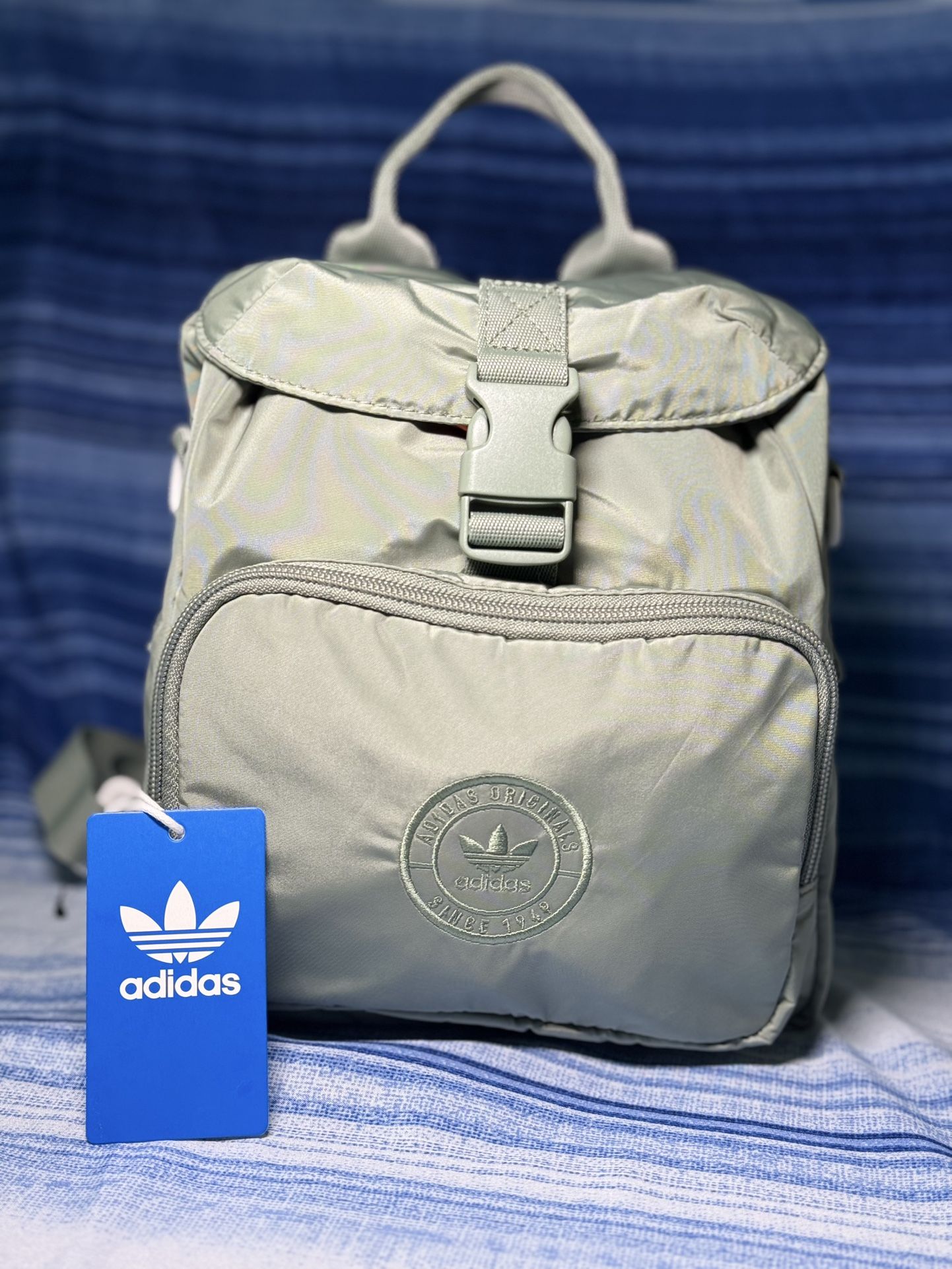 Adidas Originals Micro 3.0 Mini Backpack, Silver Green/Semi Impact Orange/ One Size