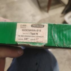 18 Gauge Coated Galvanized Staples 3/8 Crown 1 Inch Length