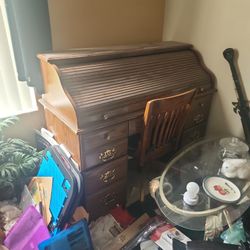 Roll Top Desk - Heavy Wood